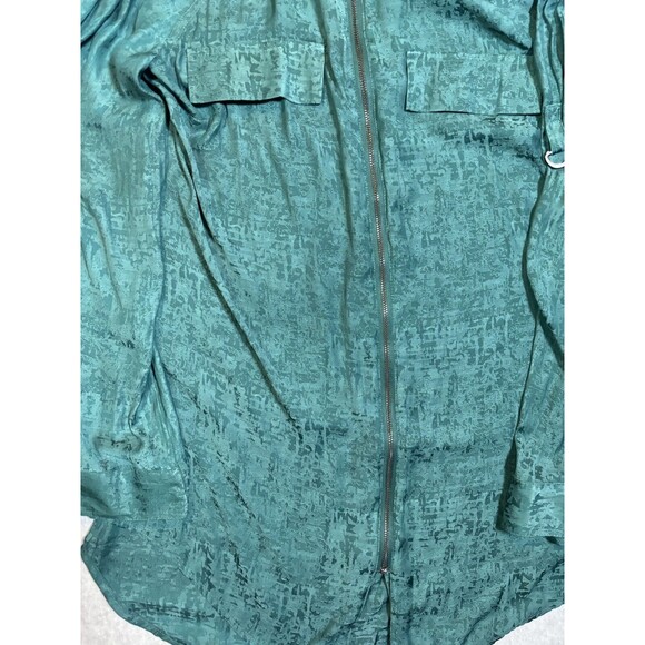 ROCK & REPUBLIC Womens‎ Size Medium Emerald Green Zip Long Sleeve 80s Retro - Picture 6 of 13